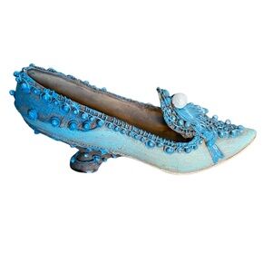 Miniature Women's Heel Shoe Victorian Ceramic Resin Ornate